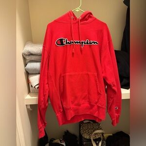 Champion Men's Vibrant Red Hoodie
